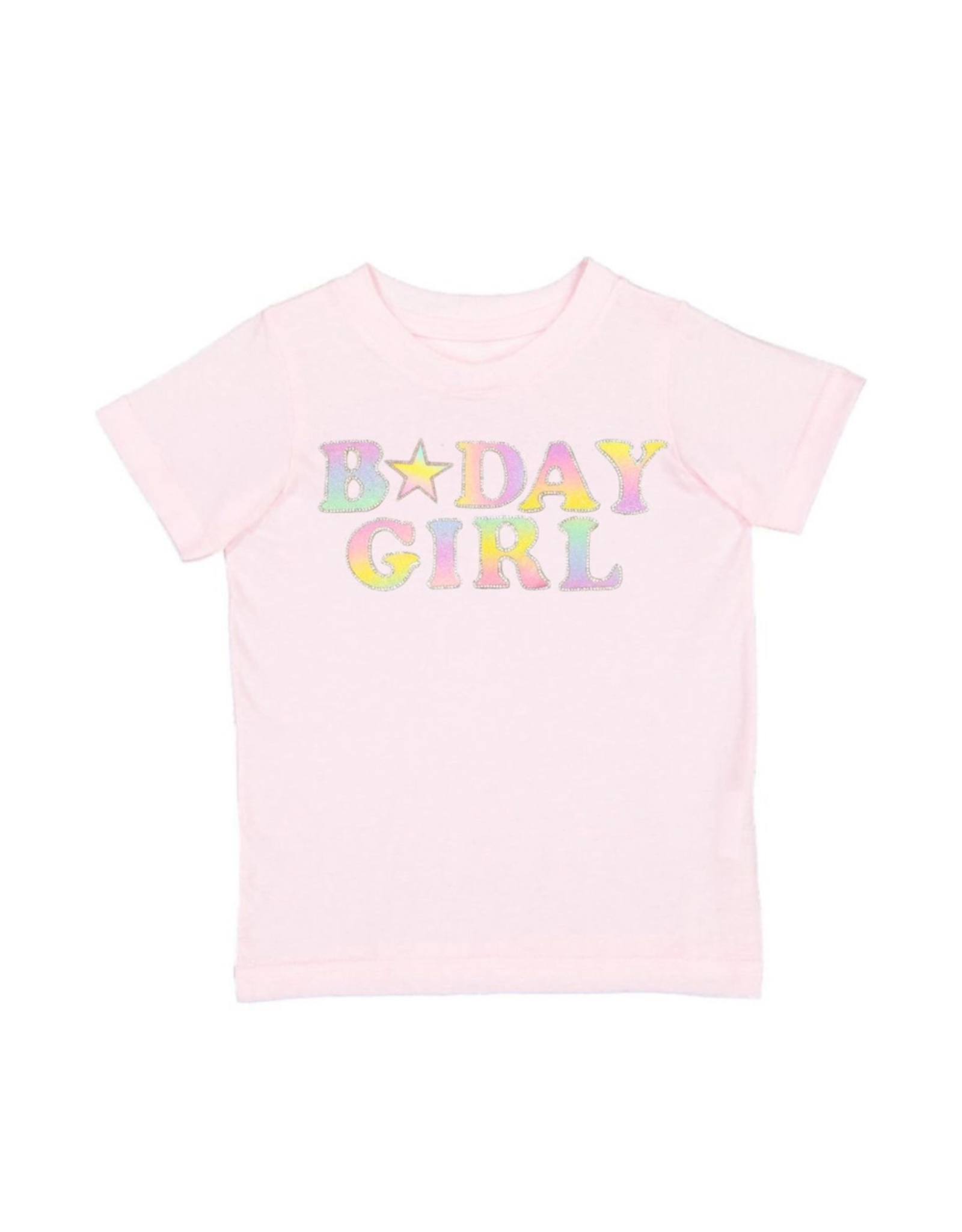 Sweet Wink Pastel Rainbow BDay Girl Patch Short Sleeve T-Shirt