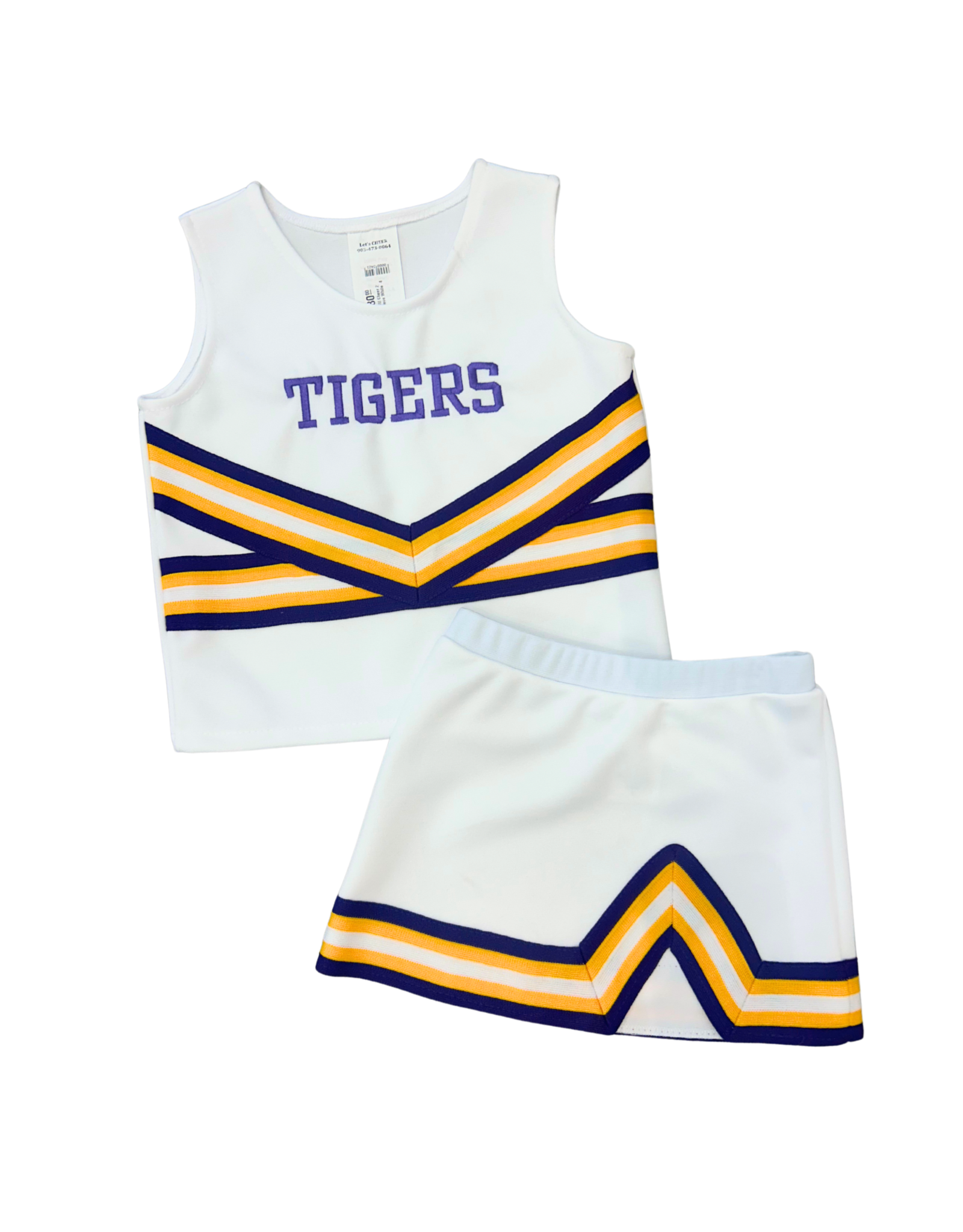 Let's Cheer LSU Cheer 2 Piece Crewneck White