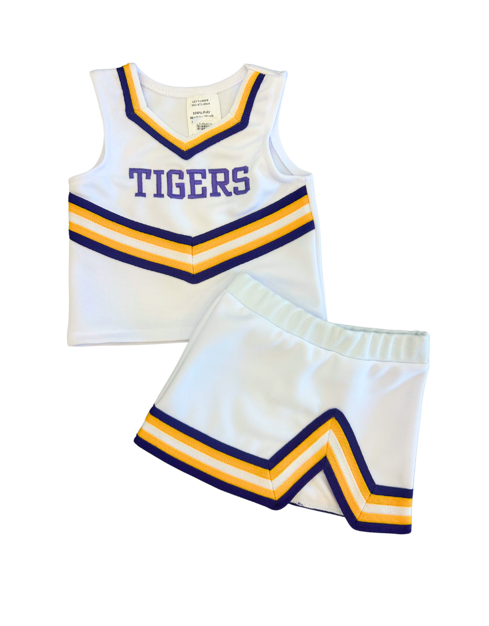 Let's Cheer LSU Cheer 2 Piece White