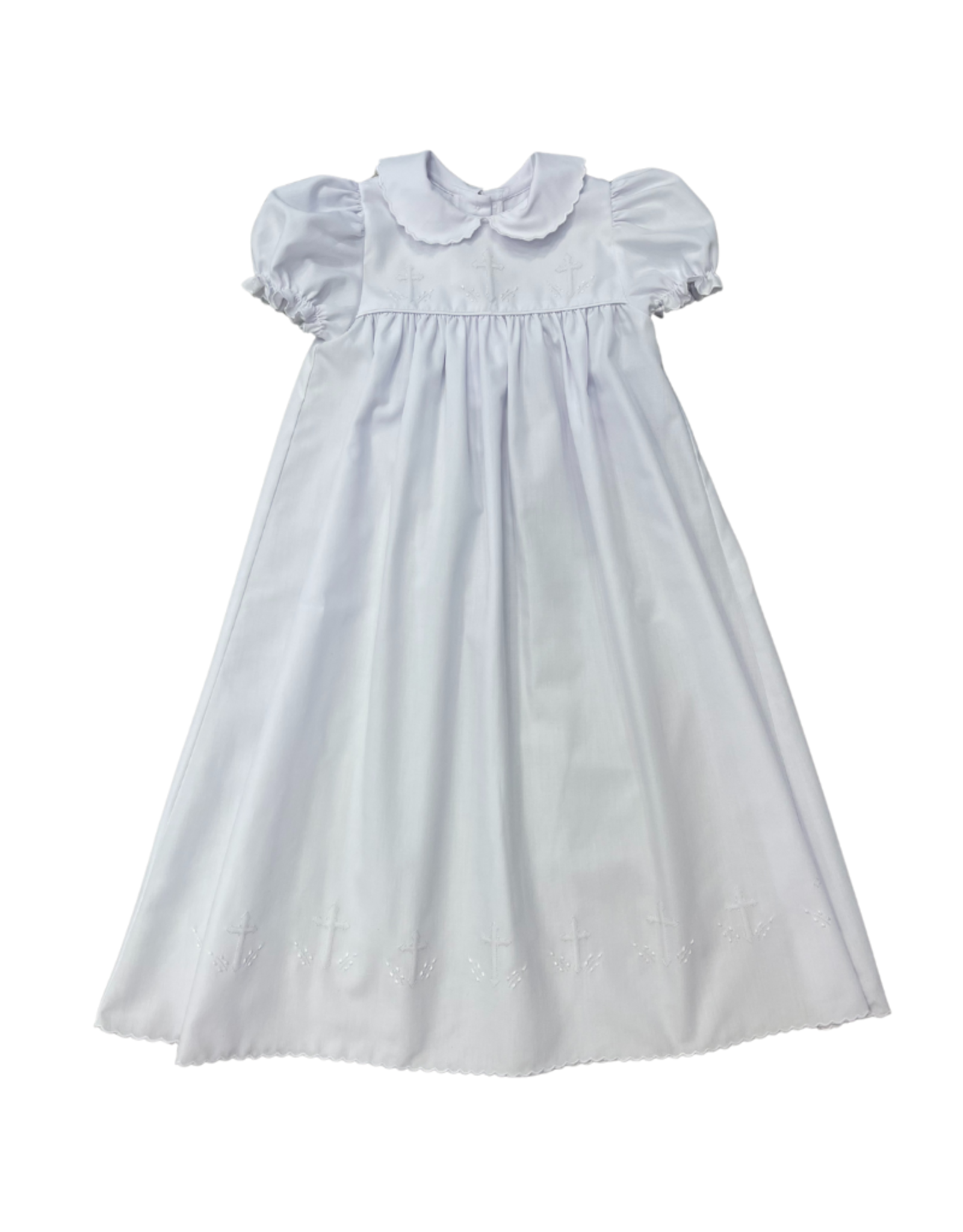 Auraluz Christening White Row Cross Gown