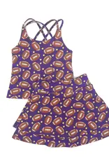 Blended Spirit Purple/Gold Printed Gameday Skirt Set