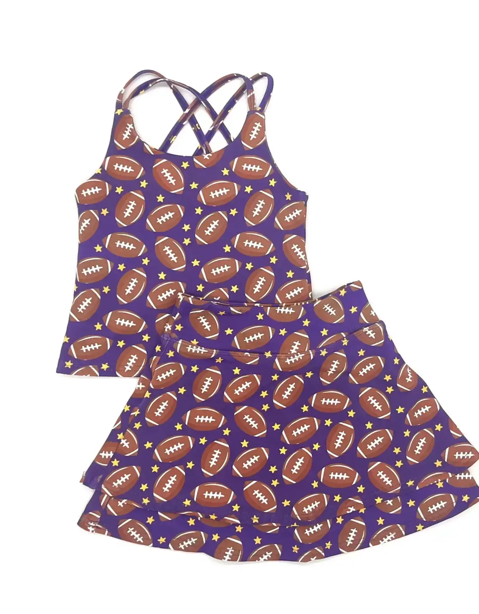 Blended Spirit Purple/Gold Printed Gameday Skirt Set