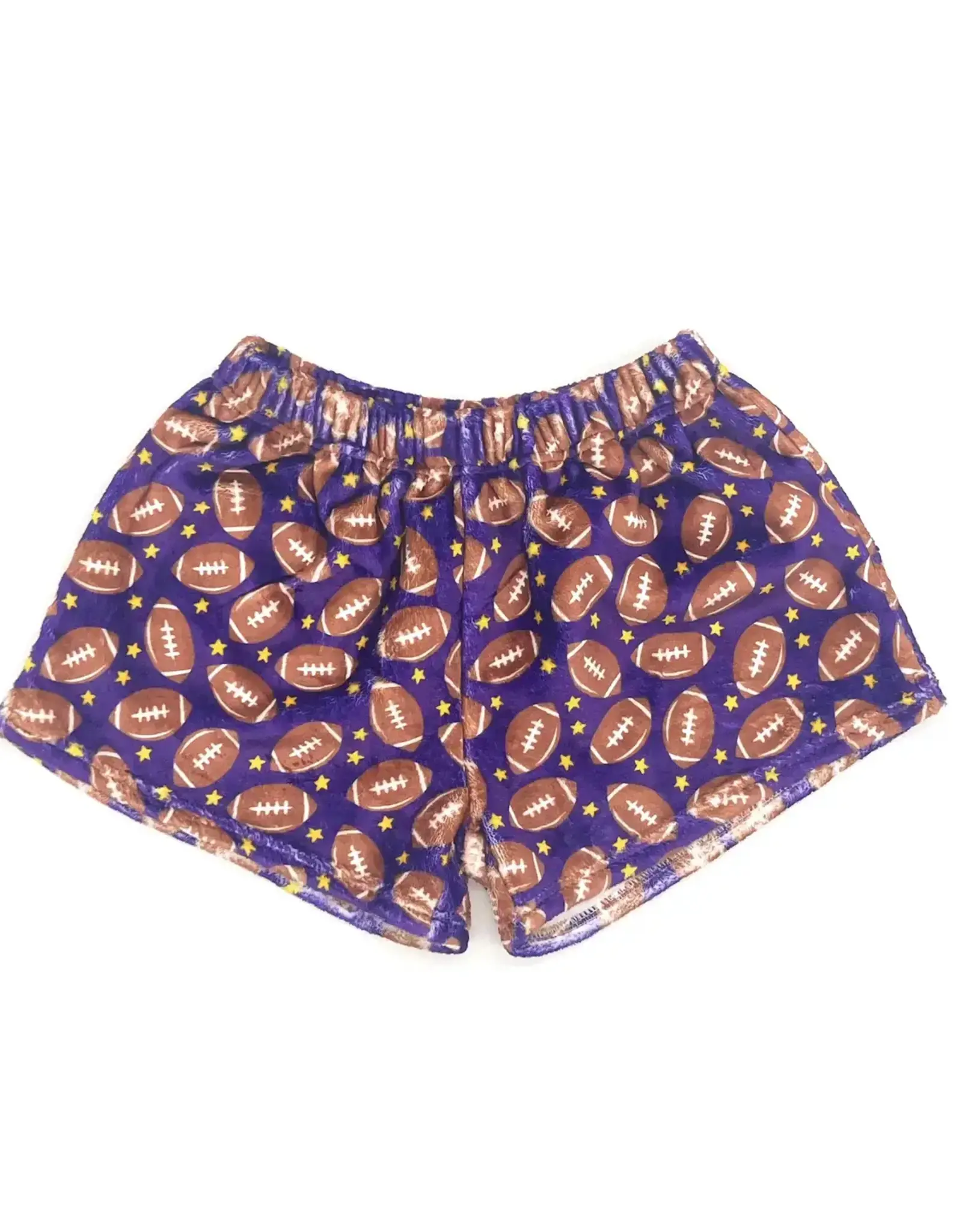 Blended Spirit Purple/Gold Plush Football Printed Shorts