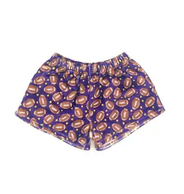 Blended Spirit Purple/Gold Plush Football Printed Shorts