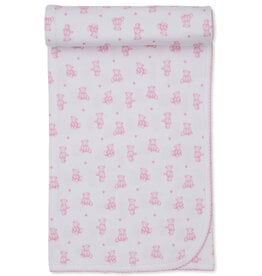 Kissy Kissy Pink Teddy Bear Time Blanket
