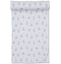 Kissy Kissy Blue Teddy Bear Time Blanket