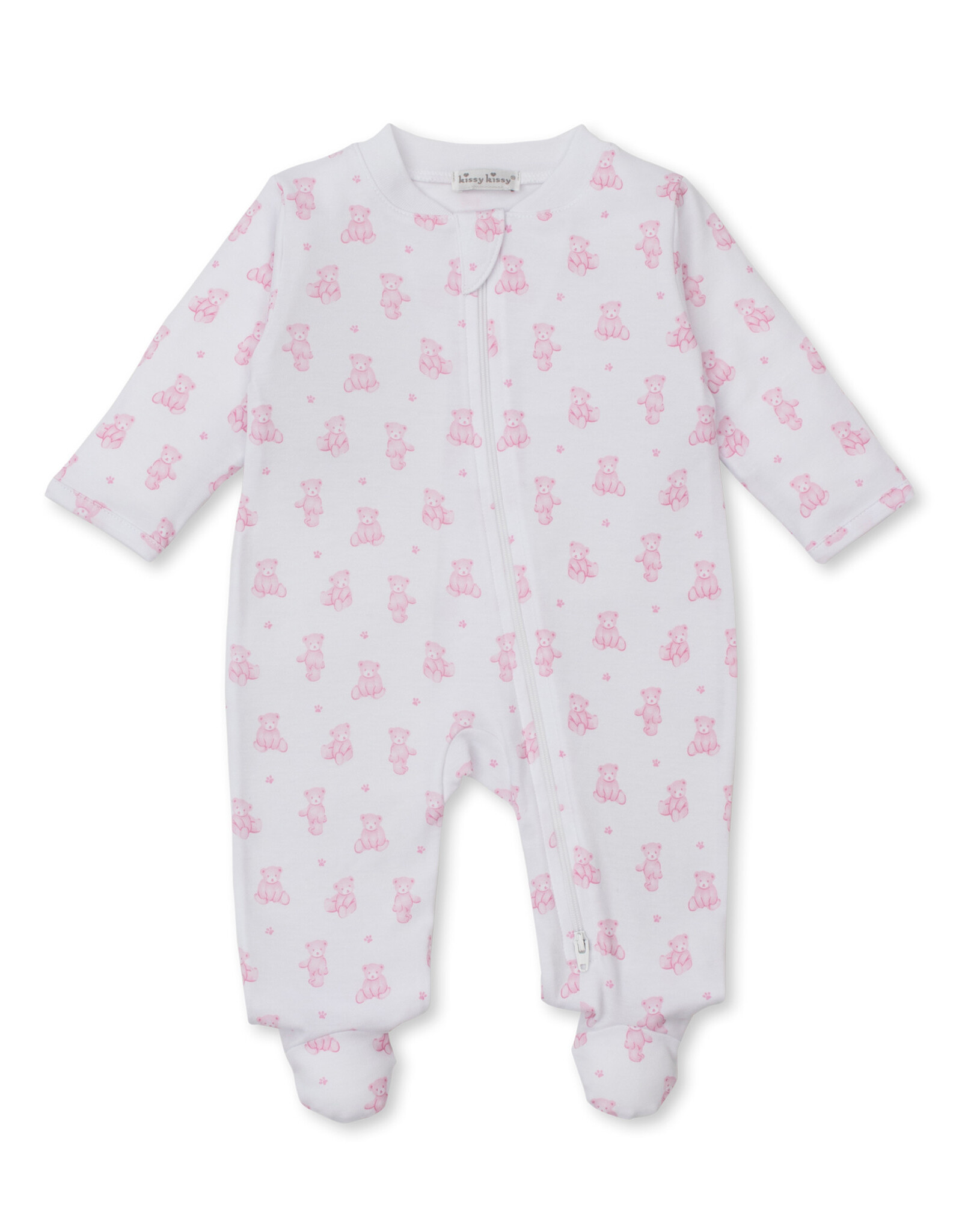 Kissy Kissy Pink Teddy Bear Time Footie w/ Zip