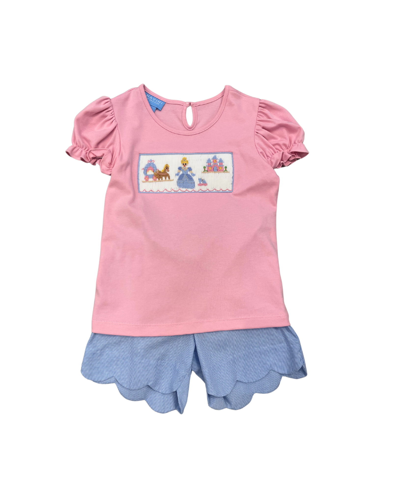Anavini Pink Cinderella Smock Short Set - 6