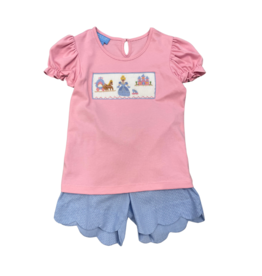 Anavini Pink Cinderella Smock Short Set - 6