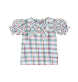 The Beaufort Bonnet Company SS Beatrice Bow Blouse, Kindness Wins Windowpane