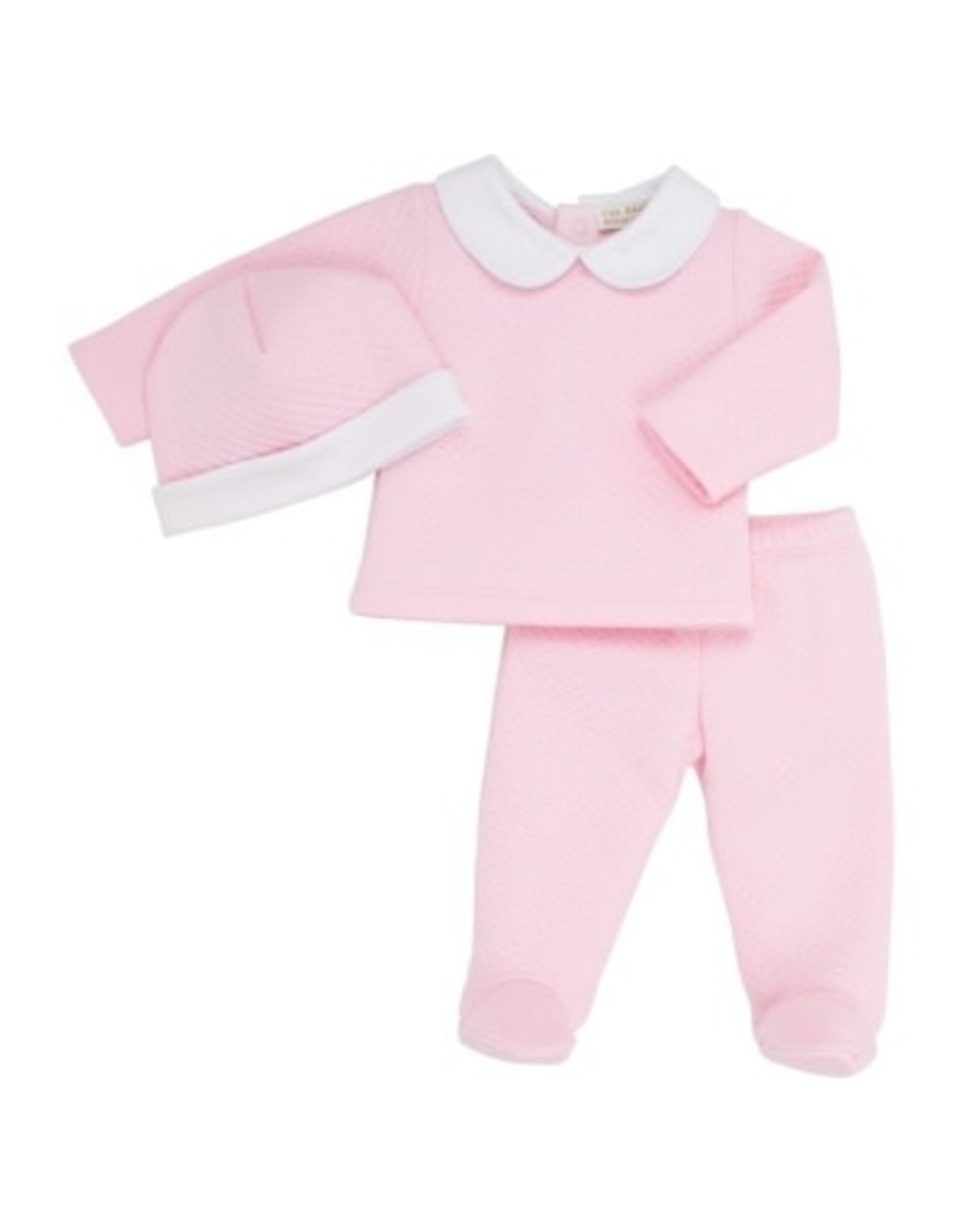 The Beaufort Bonnet Company Harts Hold Me Set- Pima Jacquard, Pink/White