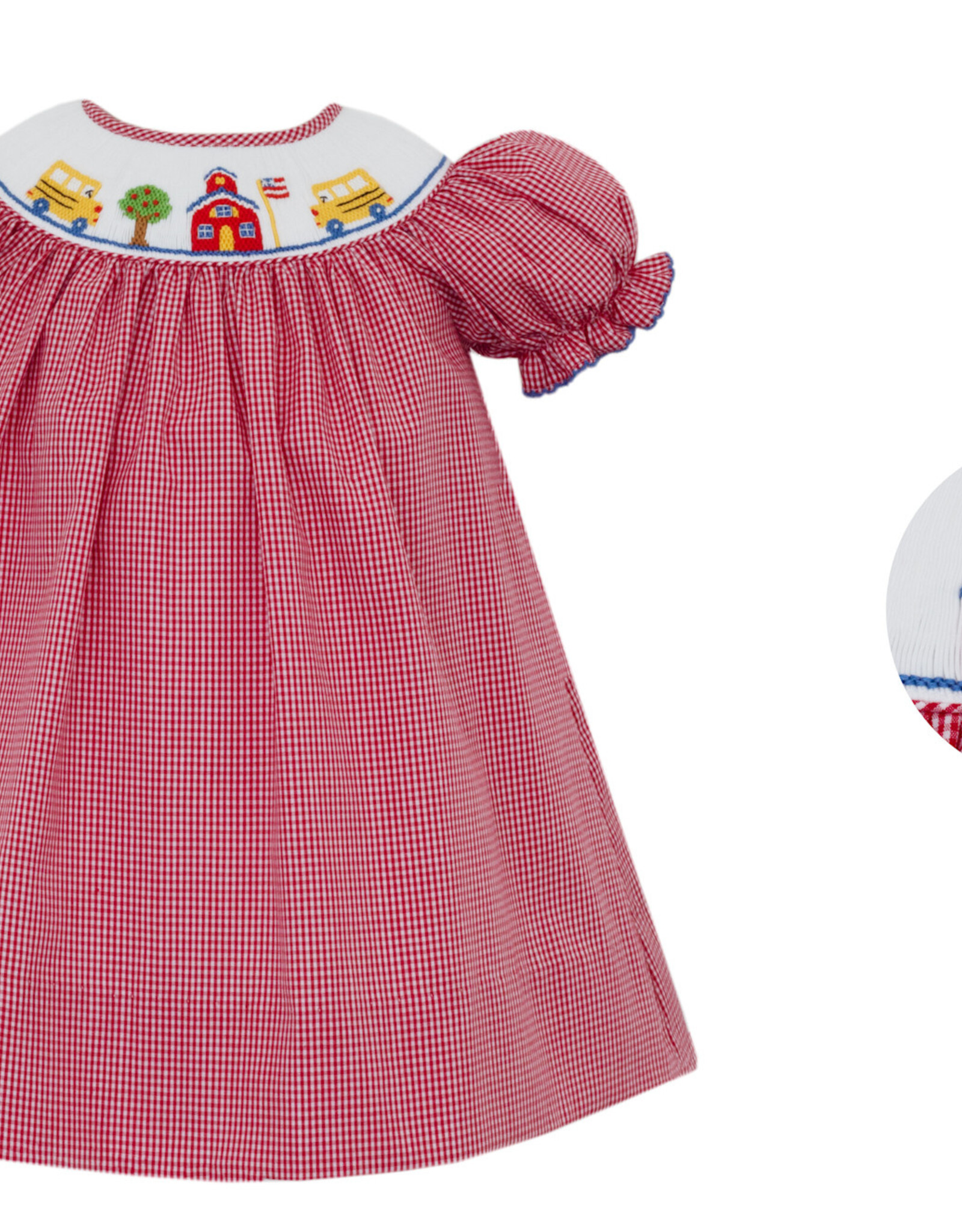 Petit Bebe Back To School Pink Gingham Bishop w/ Insert