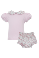 Petit Bebe Pink English Garden Floral Bloomer Set