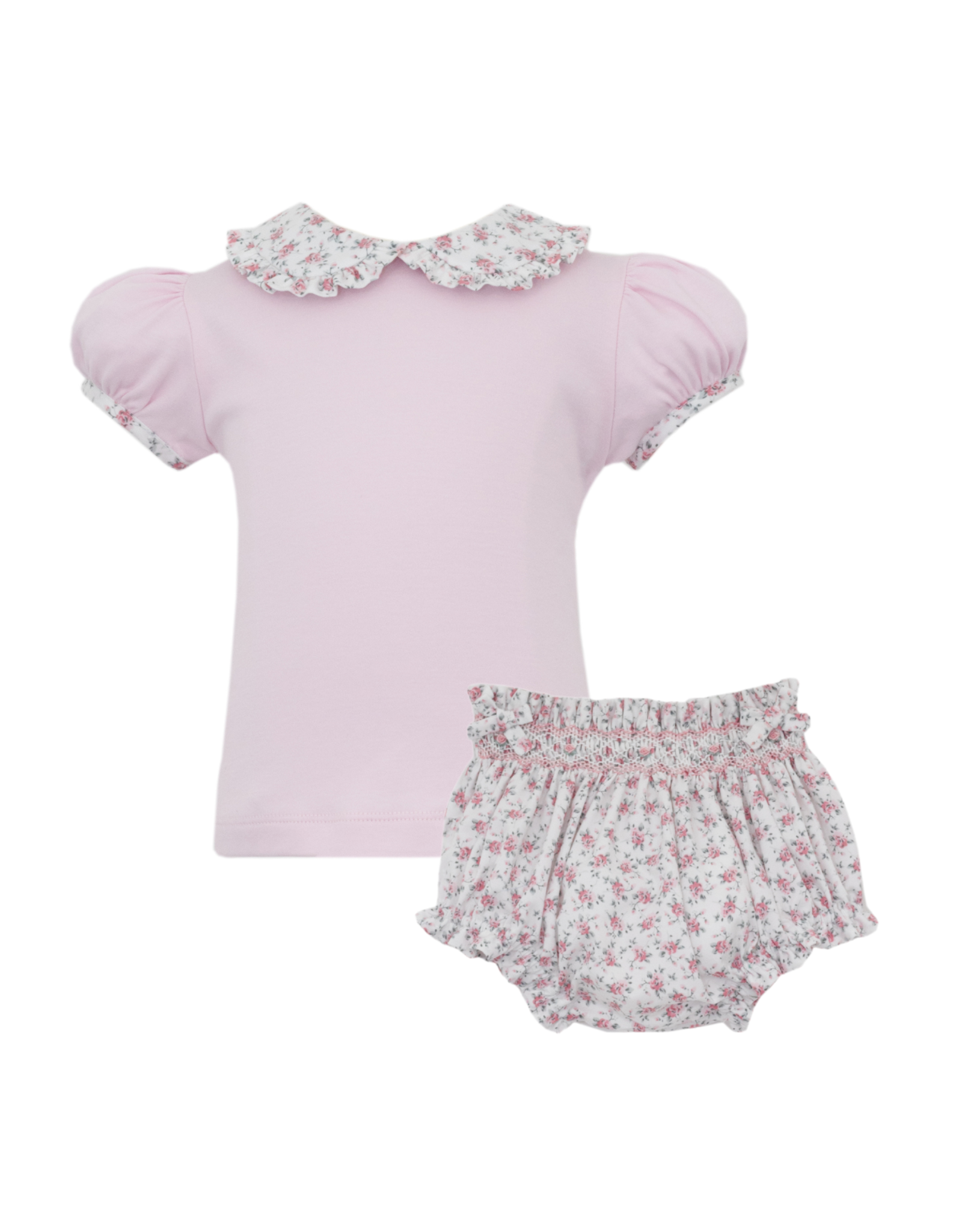 Petit Bebe Pink English Garden Floral Bloomer Set