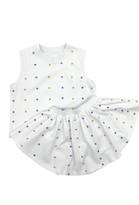 Blended Spirit Purple & Gold Game Day Stoned Skirt Set