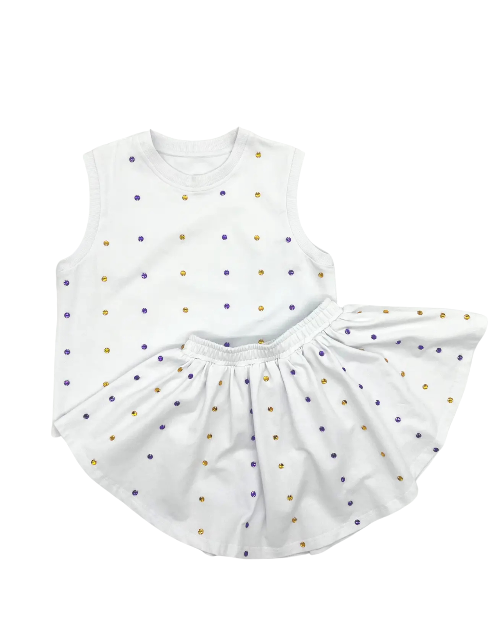 Blended Spirit Purple & Gold Game Day Stoned Skirt Set