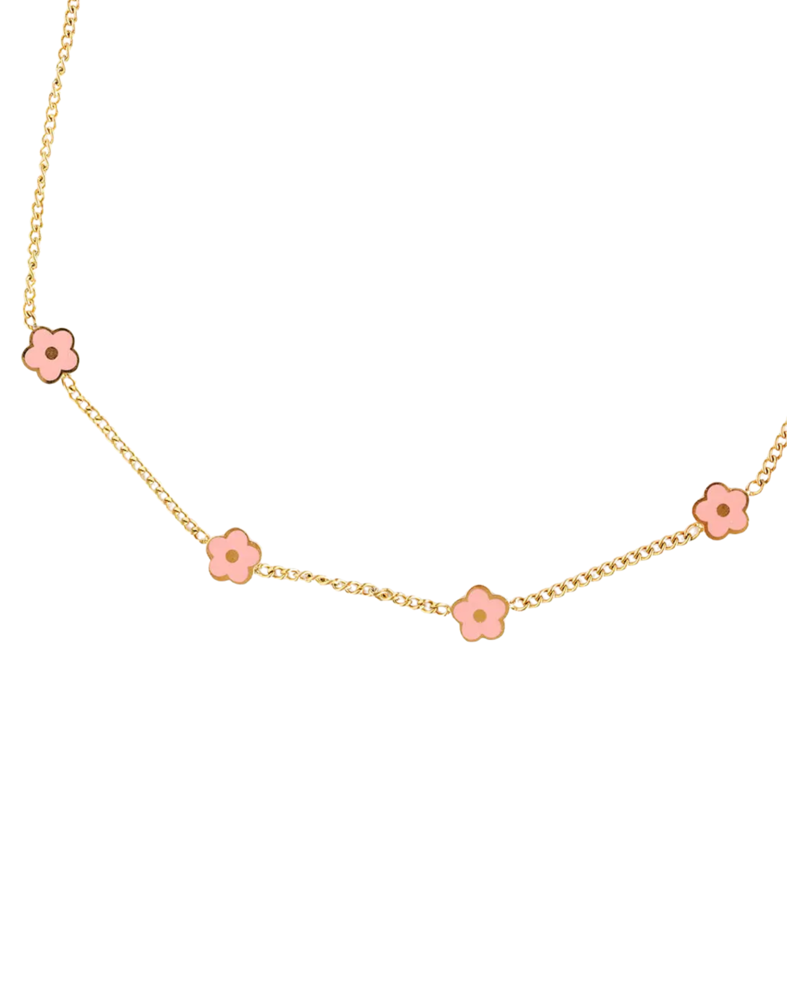 Pip Pop Post Petite Pink Flower Necklace