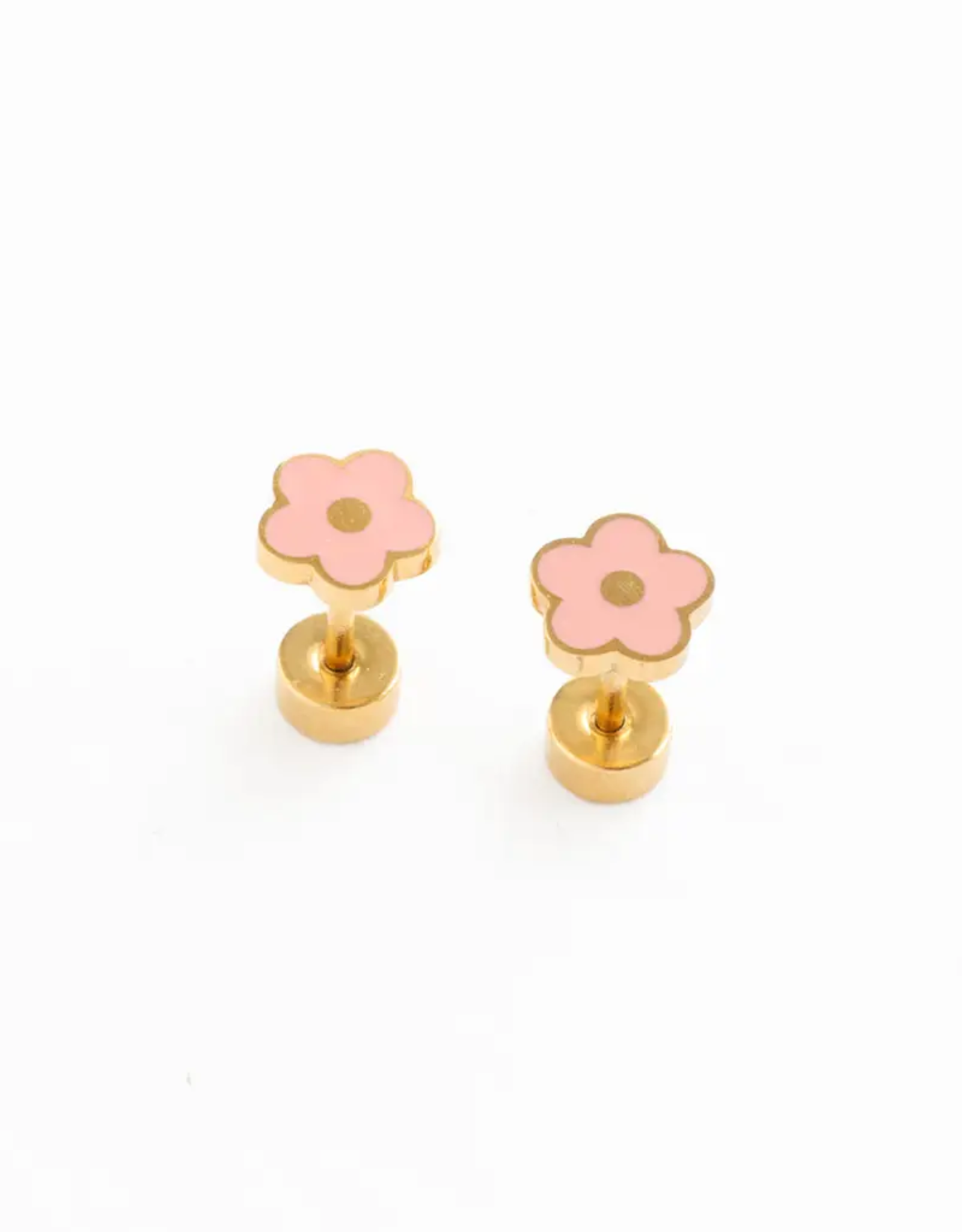 Pip Pop Post Petite Pink Flower Earrings
