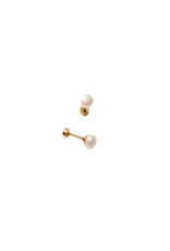 Pip Pop Post Flat Screwback Pearl Earrings
