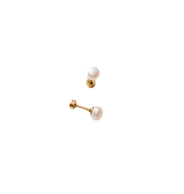 Pip Pop Post Flat Screwback Pearl Earrings