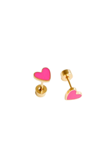 Pip Pop Post Pink Neon Heart Earrings