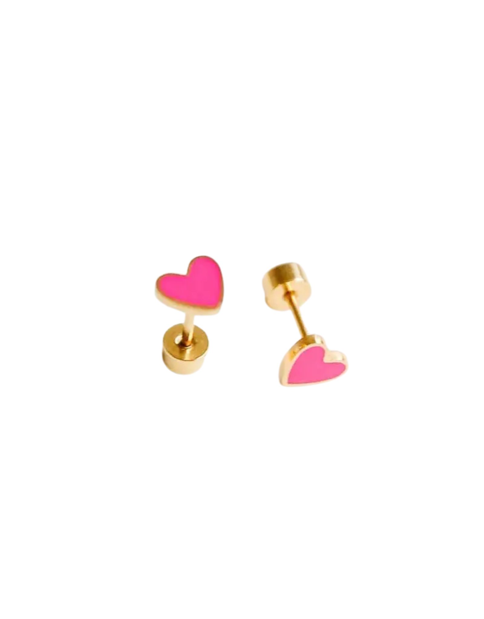 Pip Pop Post Pink Neon Heart Earrings