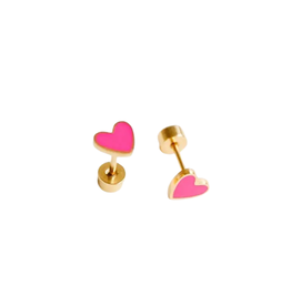 Pip Pop Post Pink Neon Heart Earrings Pip Pop Post Pink Neon Heart Earrings