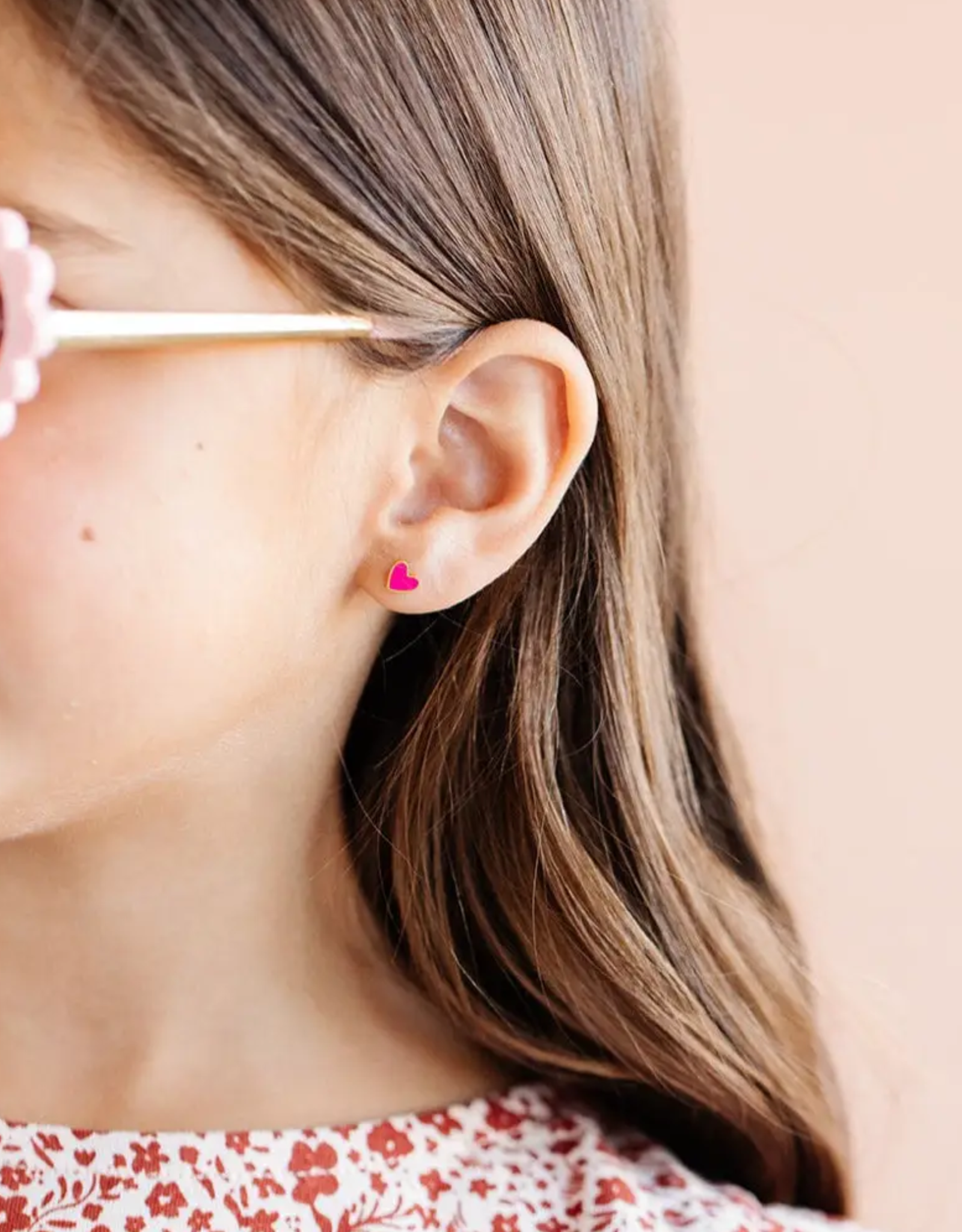 Pip Pop Post Pink Neon Heart Earrings