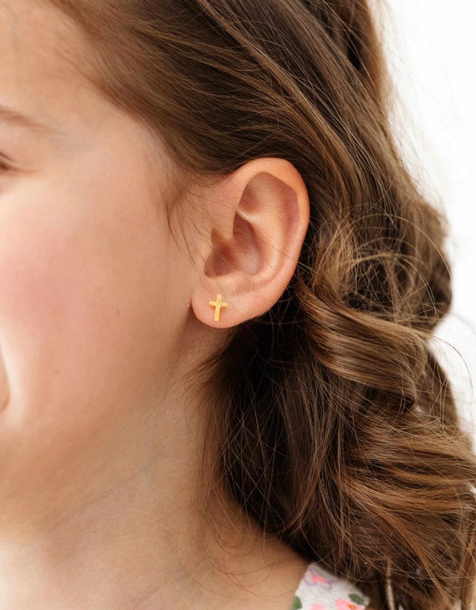 Pip Pop Post Flat Screwback Cross Earrings