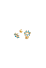 Pip Pop Post Blue Daisy Earrings