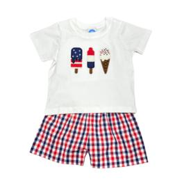 Krewe Kids Popsicle Trio Plaid Short Set