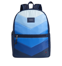 State Bags Kane Double Pocket Large Backpack, Blue Cheveron