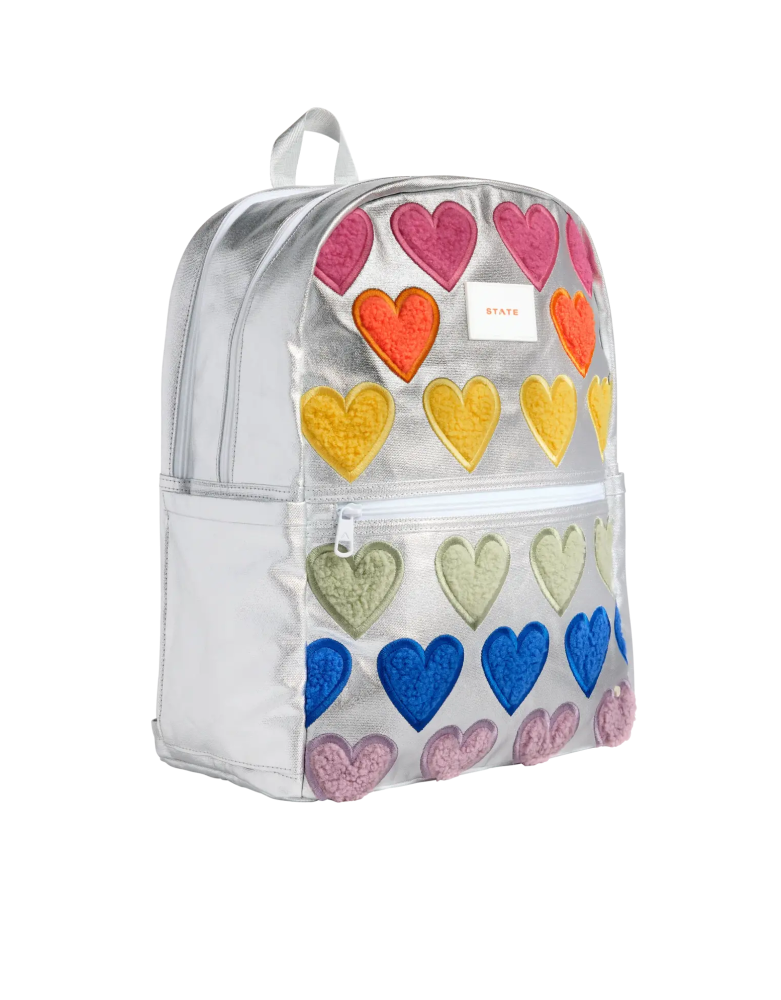 State Bags Kane Double Pocket Backpack - Fuzzy Hearts