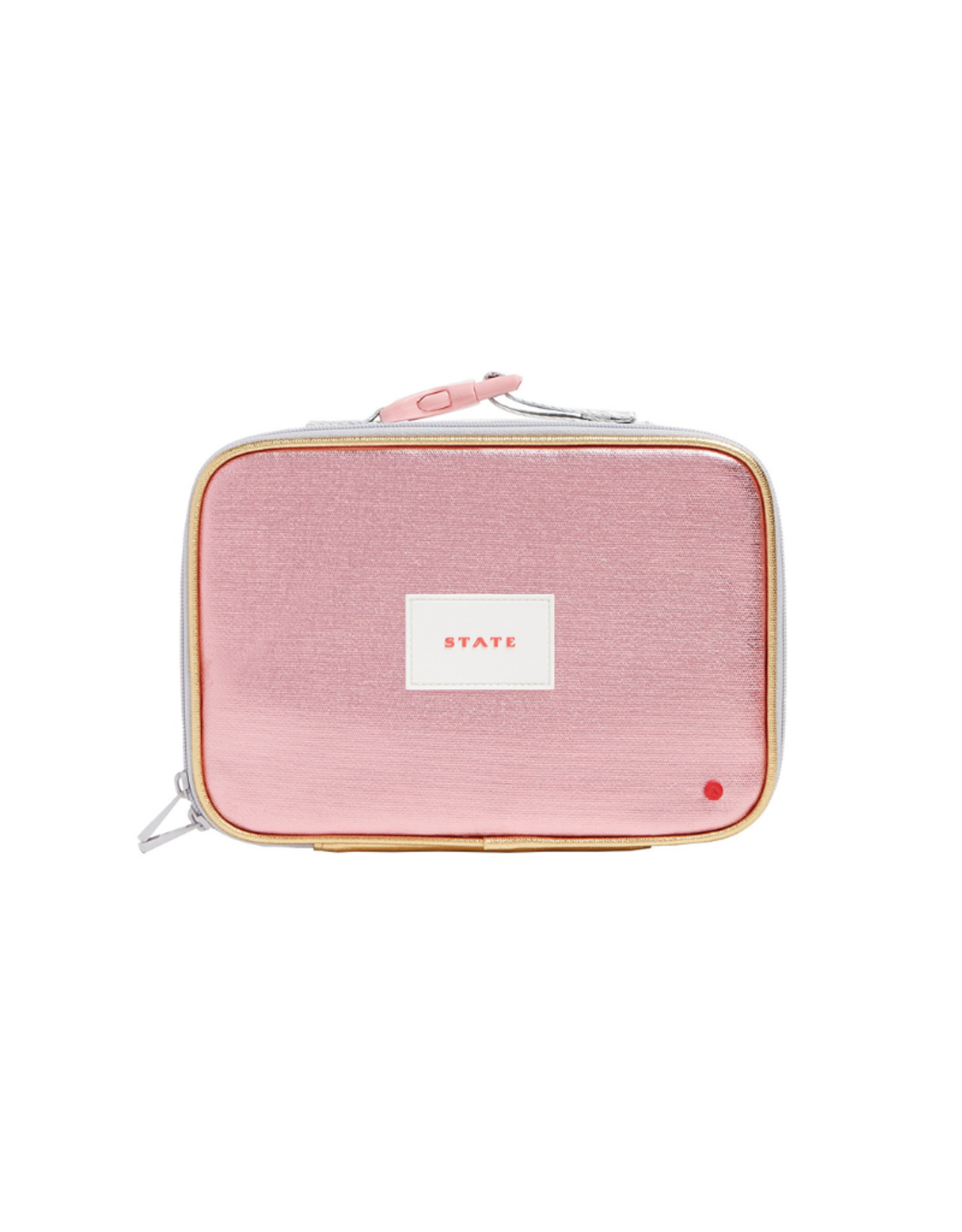 State Bags Rodgers Lunch Box, Pink/Silver Metallic