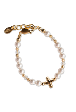Cherished Moments 14k Gold Plated Baby Cross Bracelet
