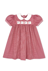 LullabySet Ruth Ribbon Dress, Ridgeland Red Minigingham