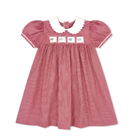 LullabySet Ruth Ribbon Dress, Ridgeland Red Minigingham