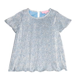 Bisby Crinkle Top - Blue Crinkle Stars