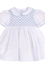 Feltman Brothers Signature Smocked Dress, White/Blue