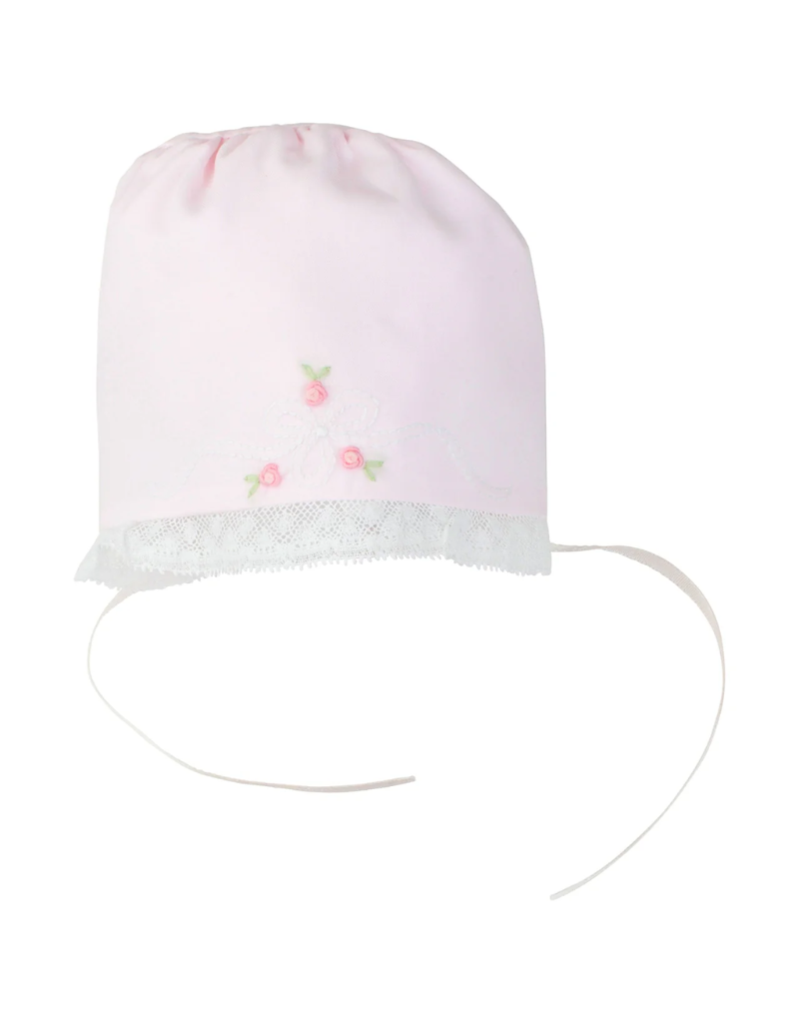 Feltman Brothers Vintage Bow & Lace Pink Bonnet