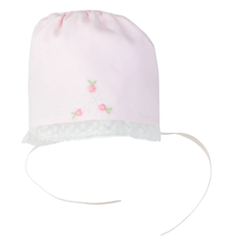 Feltman Brothers Vintage Bow & Lace Pink Bonnet