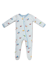 Bamboo Little Trucks Zipper Footie