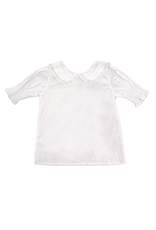 Lulu Bebe LLC White Short Sleeve Lace Peter Pan Collar Shirt