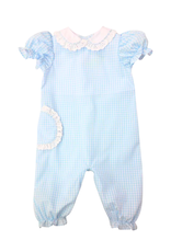 Zuccini Lace Pocket Long Bubble, Lt Blue Check