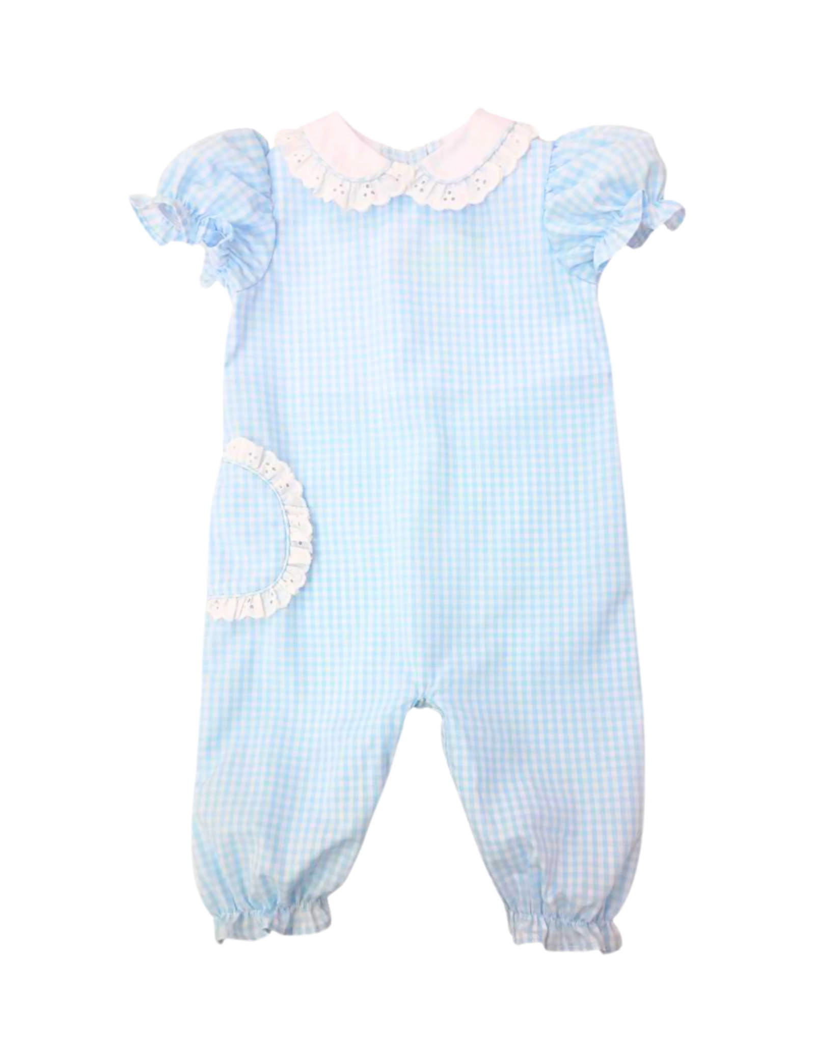 Zuccini Lace Pocket Long Bubble, Lt Blue Check