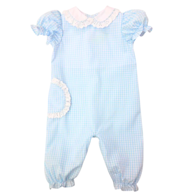 Zuccini Lace Pocket Long Bubble, Lt Blue Check