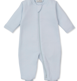 Kissy Kissy Sweet Homecoming Jacquard Zip Footie, Blue