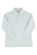 The Beaufort Bonnet Company Prim & Proper LS Pima Polo, Old Greenwich Green Stripe