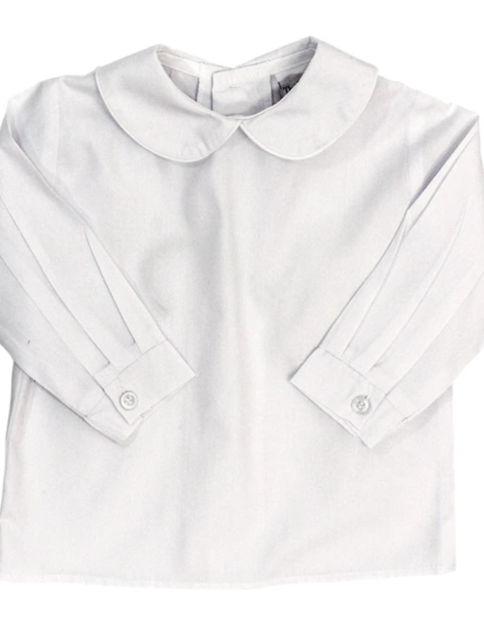 The Bailey Boys White Boys Long Sleeve Piped Shirt w/ Button Back