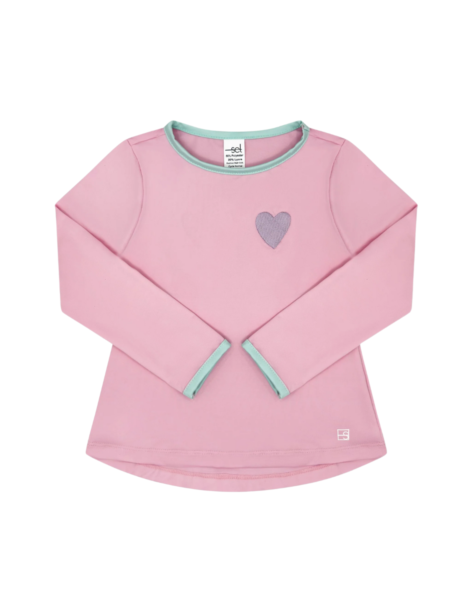 SET Bridget LS Top - Cotton Candy, Heart Emb
